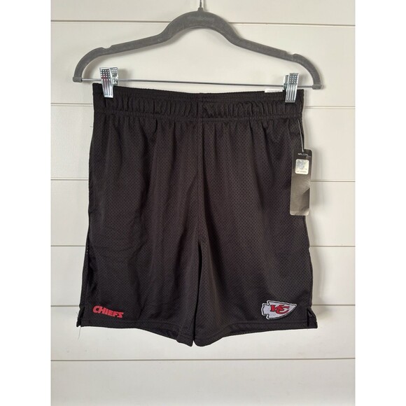 NFL TEAM APPAREL Other - MENS KANSAS CITY CHIEFS Mesh SHORTS Pockets BLACK Unisex Size Small